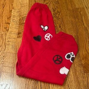 Revelation Girl’s Red Peace Joggers Size M